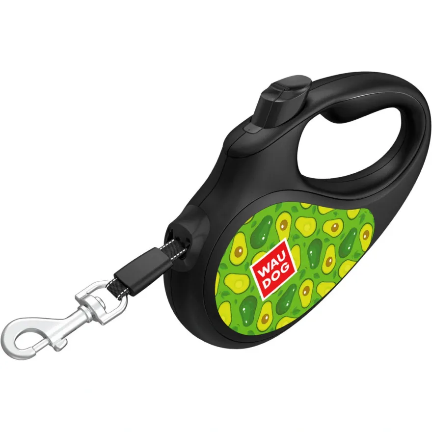 Повідець-рулетка WAUDOG R-leash "Авокадо" S для собак вагою до 15 кг стрічка 5 м