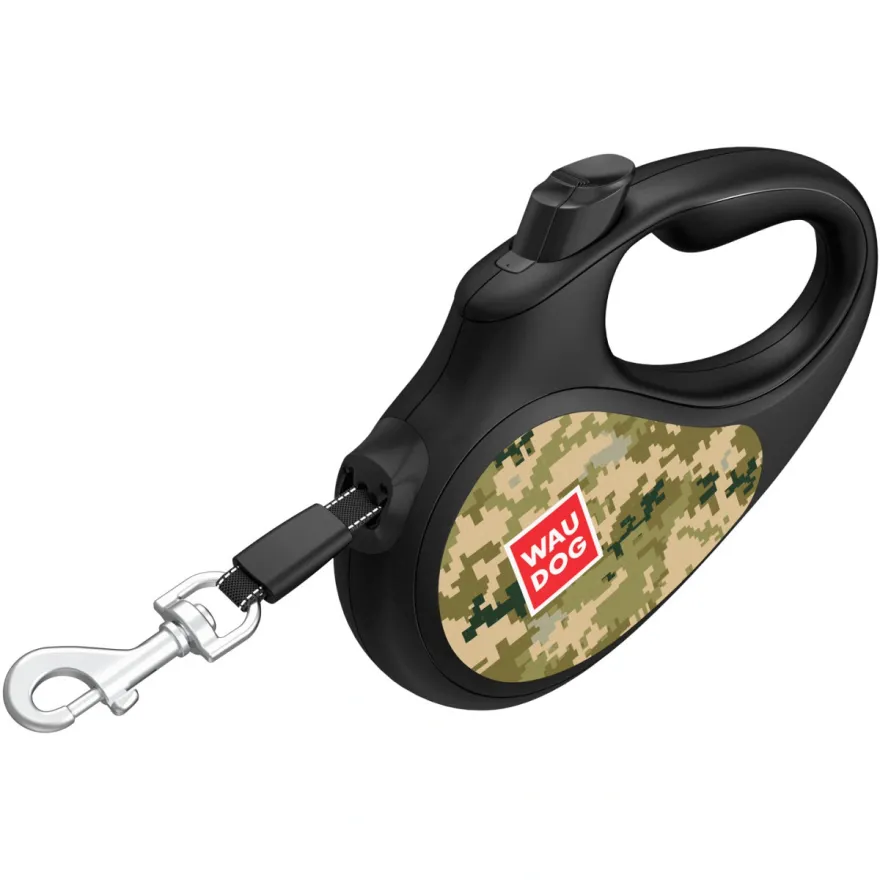 Повідець-рулетка WAUDOG R-leash "Мілітарі" XS для собак вагою до 12 кг стрічка 3 м