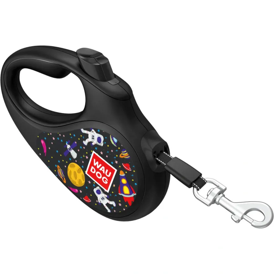 Повідець-рулетка WAUDOG R-leash "NASA" XS для собак вагою до 12 кг стрічка 3 м