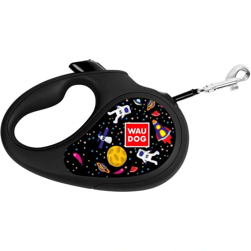 Повідець-рулетка WAUDOG R-leash "NASA" XS для собак вагою до 12 кг стрічка 3 м