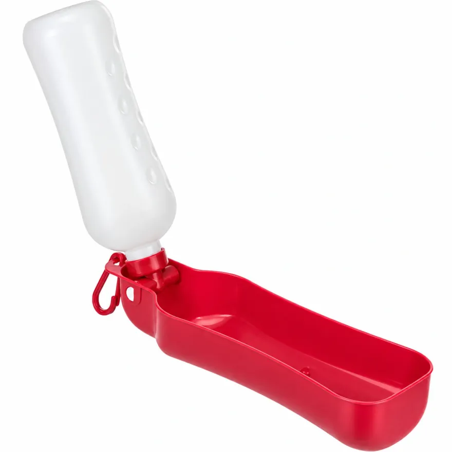 Поїлка дорожня Trixie Bottle with Bowl розкладна з мискою червона 700 мл