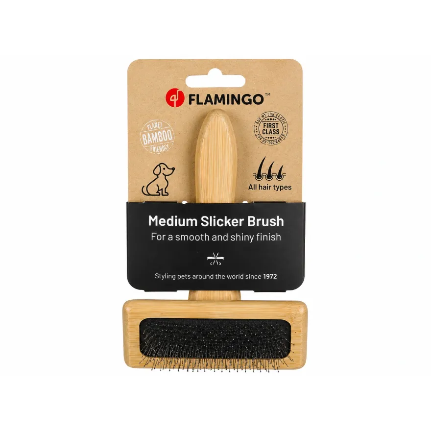Пуходерка Flamingo BAMBOO  бамбукова з напиленням M 5*9*15 см	/ 10 мм