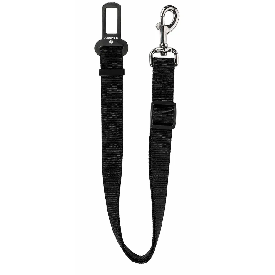 Ремінь безпеки в автомобіль Flamingo Car Safety Belt для собак L чорний 55-85 см / 25 мм