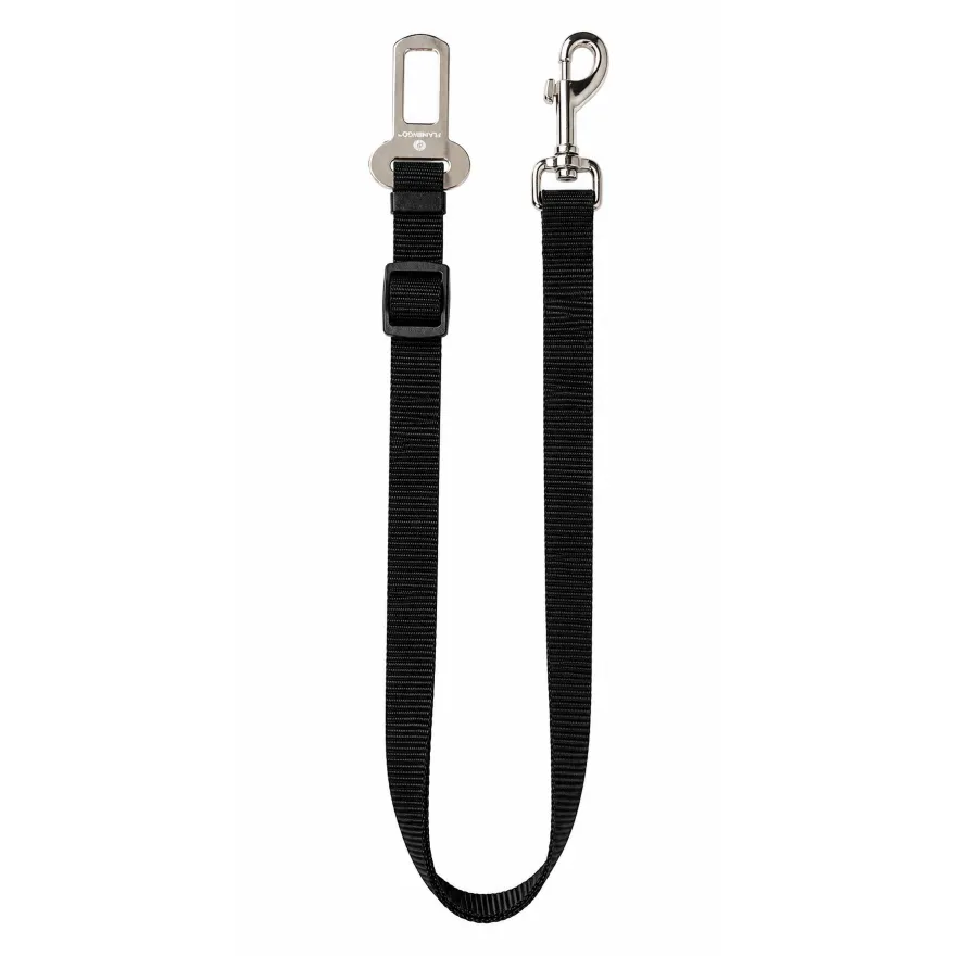 Ремінь безпеки в автомобіль Flamingo Car Safety Belt для собак M чорний 45-70 см / 20 мм
