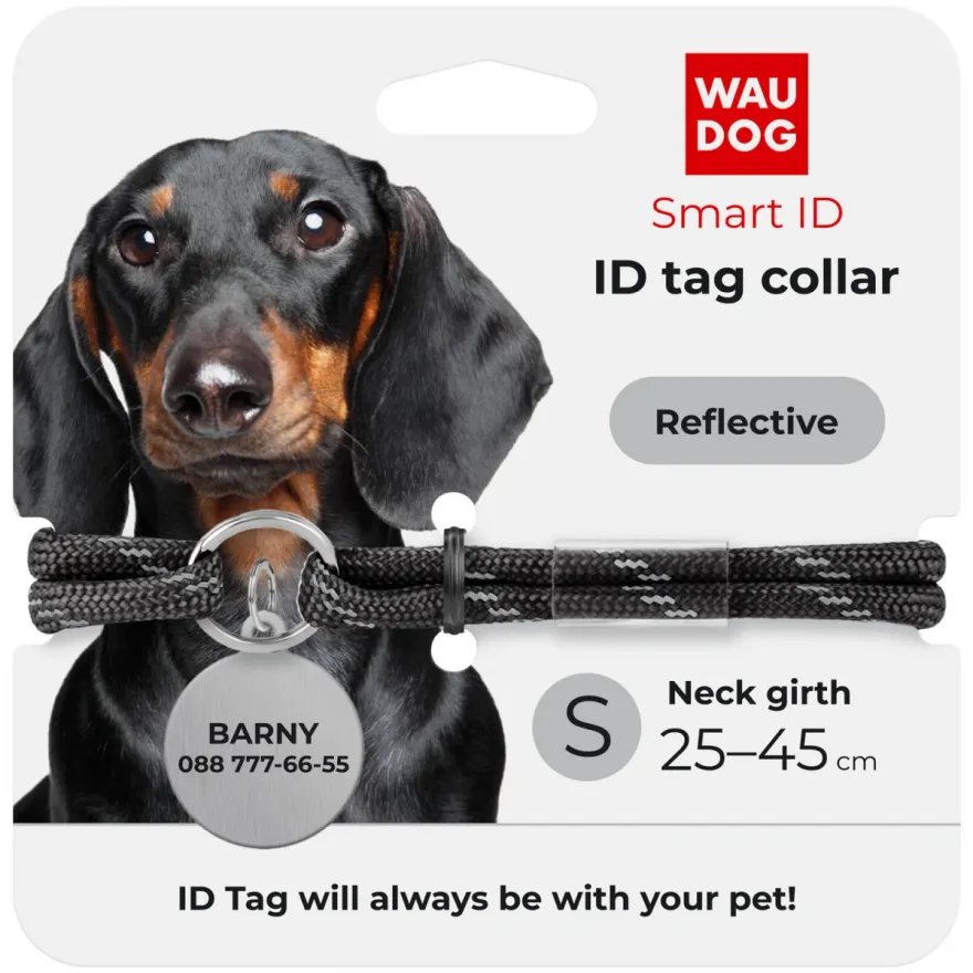 Шнурок для адресника WAUDOG Smart ID з паракорду S 25-45 см / 4 мм чорний