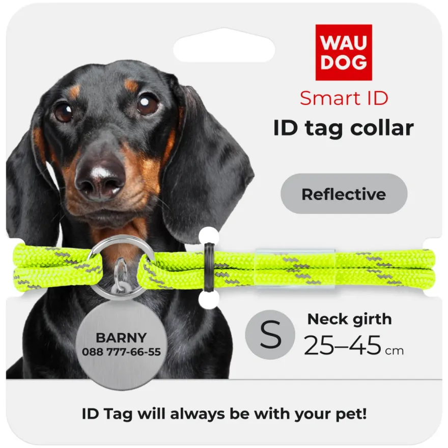 Шнурок для адресника WAUDOG Smart ID з паракорду S 25-45 см / 4 мм жовтий