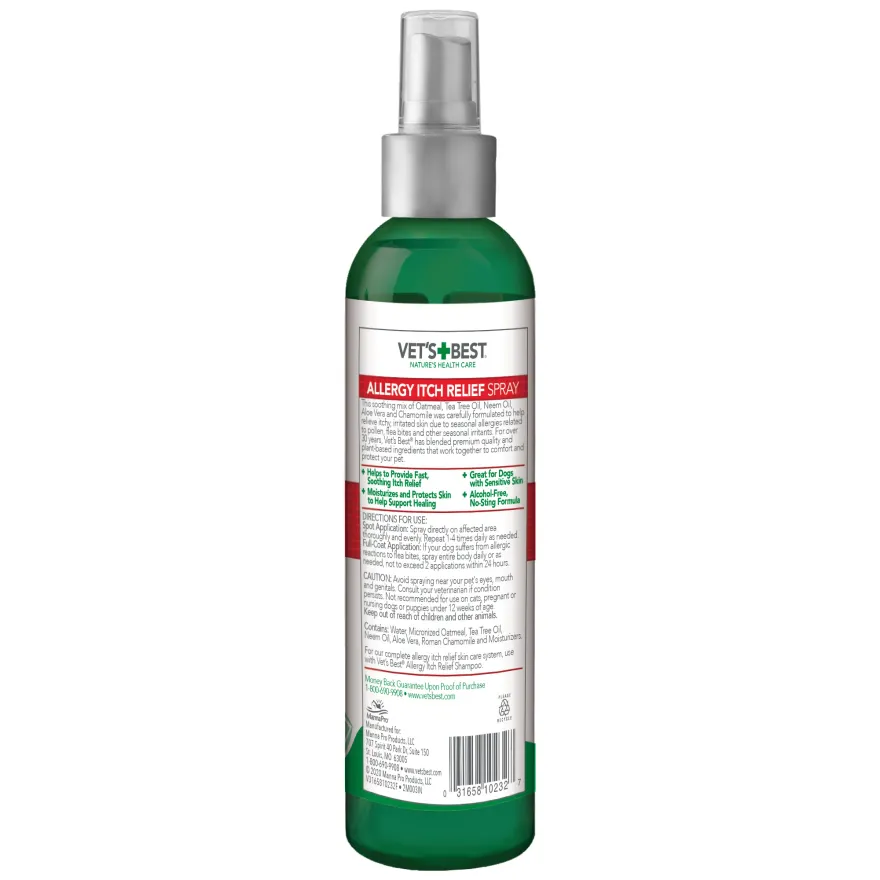 Спрей для собак VET`S BEST Allergy Itch Relief Spray при алергії для чутливої шкіри 236 мл