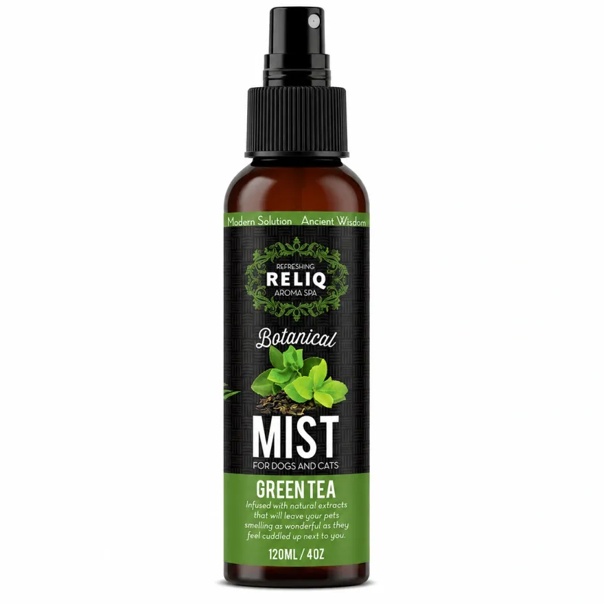 Спрей-Одеколон RELIQ Botanical Mist-Green Tea з екстрактом зеленого чаю для собак та котів 120 мл