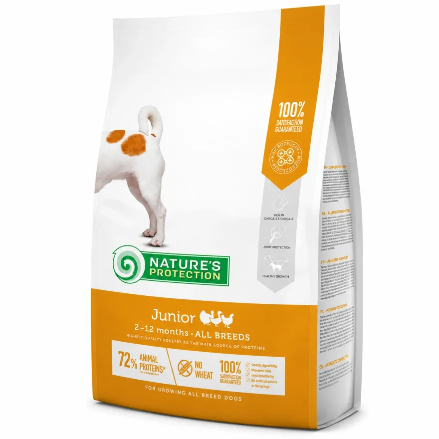 Сухий корм для цуценят середніх порід Nature's Protection Junior All Breeds (Medium) з м'ясом птиці 2 кг