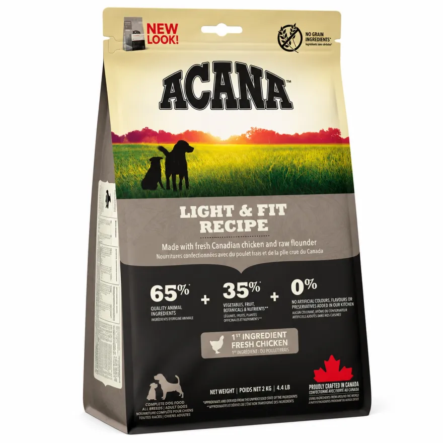 Сухой корм для взрослых собак всех пород Acana Light & Fit для поддержания здорового веса тела, со свежей курицей 2 кг