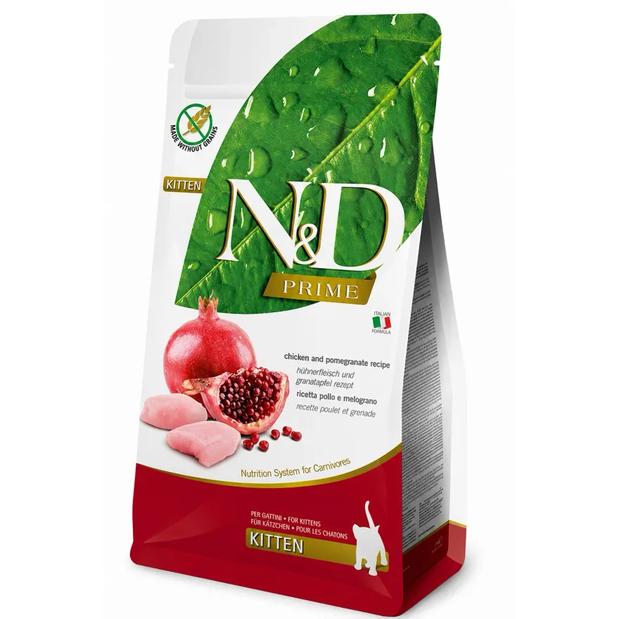 Сухий корм для кошенят Farmina N&D Prime Grain Free Kitten Chicken & Pomegranate з куркою і гранатом 300 г