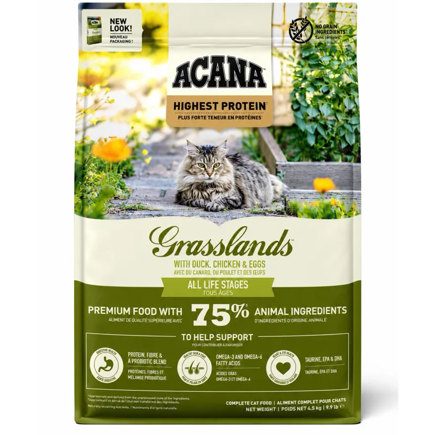 Сухий корм для котів Acana Grasslands з качкою, куркою та індичкою 340 г