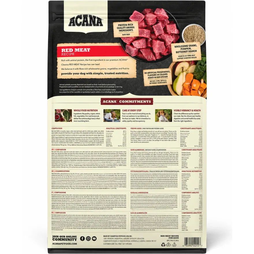 Сухой корм для собак всех пород Acana Classics Red Meat с говядиной, свининой и ягненком 6 кг