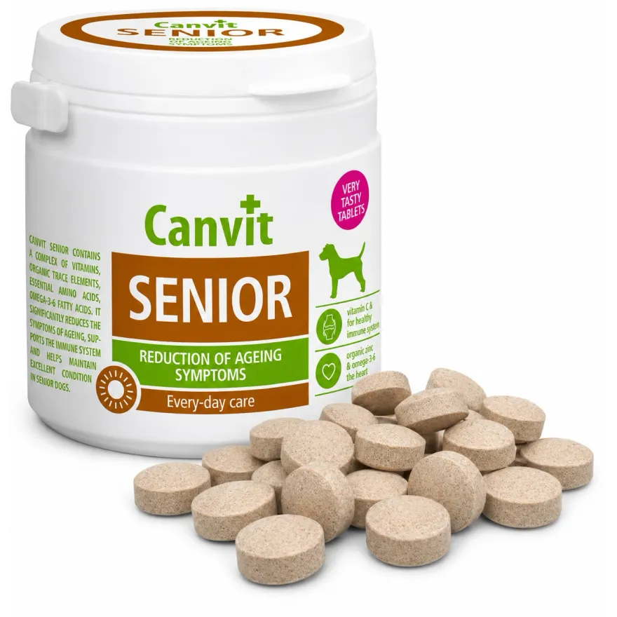 Вітамінно-мінеральний комплекс Canvit Senior Вітаміни та мінерали для собак похилого віку 100 табл. (100 г)