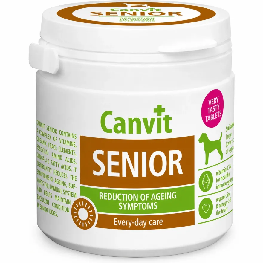 Вітамінно-мінеральний комплекс Canvit Senior Вітаміни та мінерали для собак похилого віку 100 табл. (100 г)