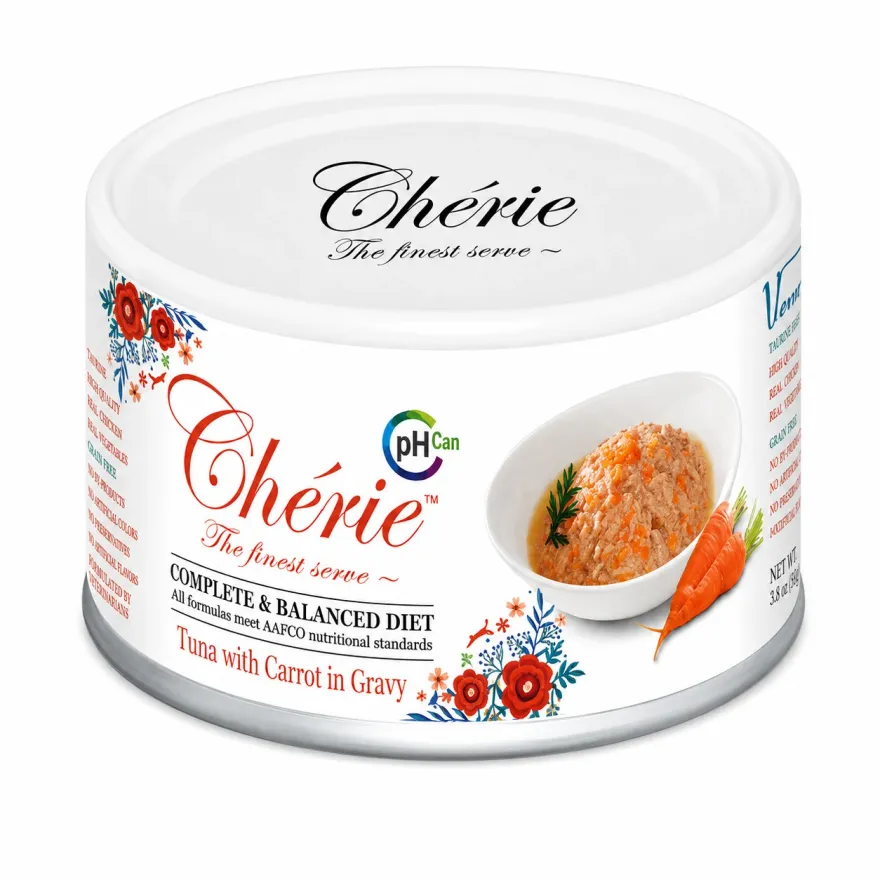 Вологий корм для дорослих котів Cherie Urinary Care Tuna & Carrot для підтримки здоров'я сечовивідних шляхів, тунець та морква в соусі 80 г