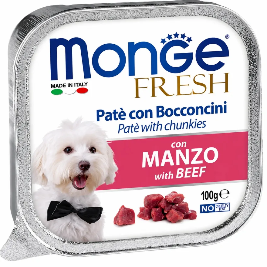Вологий корм для дорослих собак Monge Fresh Dog Adult Beef Паштет з яловичиною 100 г