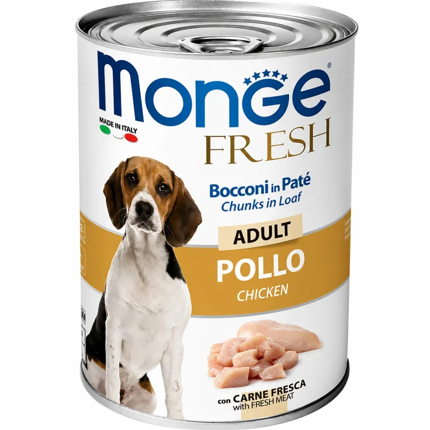 Вологий корм для дорослих собак Monge Fresh Dog Adult Chicken Паштет з куркою 400 г Вологий корм для дорослих собак Monge Fresh Dog Adult Chicken Паштет з куркою 400 г