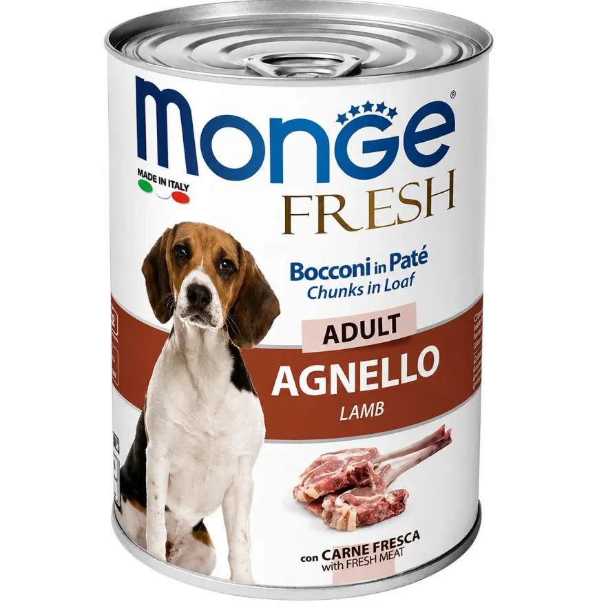 Вологий корм для дорослих собак Monge Fresh Dog Adult Lamb Паштет з ягням 400 г Вологий корм для дорослих собак Monge Fresh Dog Adult Lamb Паштет з ягням 400 г