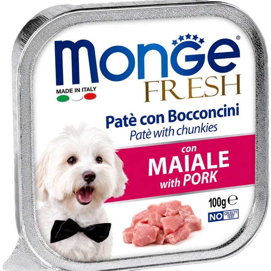 Вологий корм для дорослих собак Monge Fresh Dog Adult Pork Паштет зі свининою 100 г