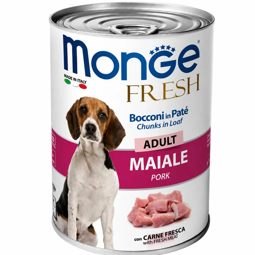 Вологий корм для дорослих собак Monge Fresh Dog Adult Pork Паштет зі свининою 400 г Вологий корм для дорослих собак Monge Fresh Dog Adult Pork Паштет зі свининою 400 г