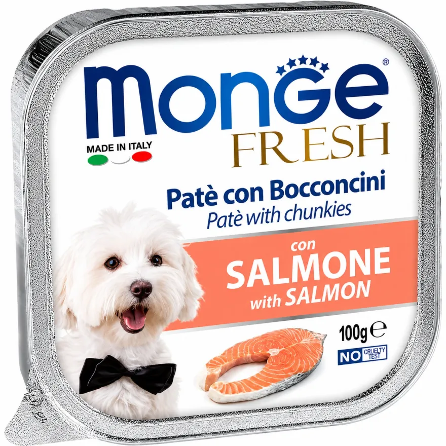 Вологий корм для дорослих собак Monge Fresh Dog Adult Salmon Паштет з лососем 100 г