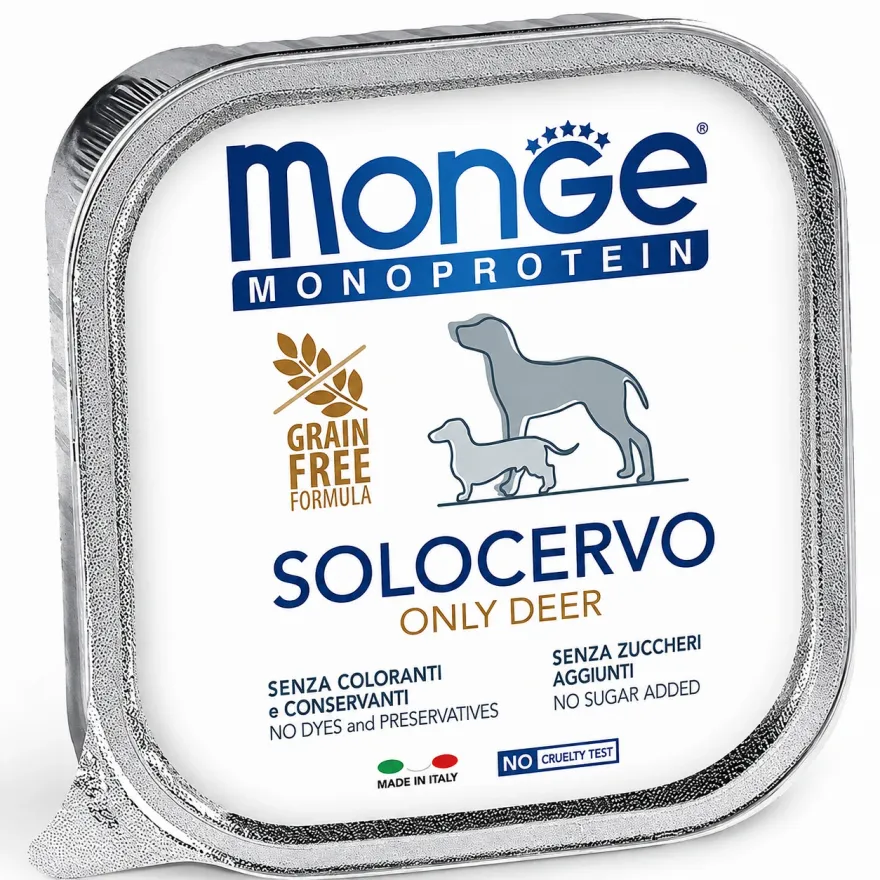 Вологий корм для дорослих собак Monge Monoprotein Dog Solo 100% Deer Паштет з олениною 150 г