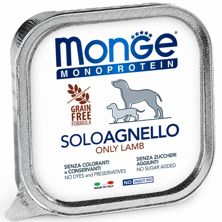 Вологий корм для дорослих собак Monge Monoprotein Dog Solo 100% Lamb Паштет з ягням 150 г