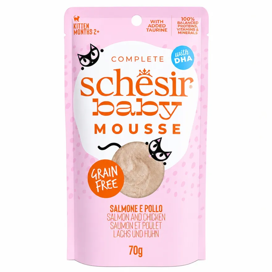 Вологий корм для кошенят Schesir Baby Mousse Salmon Chicken Мус з лососем та куркою 70 г Вологий корм для кошенят Schesir Baby Mousse Salmon Chicken Мус з лососем та куркою 70 г