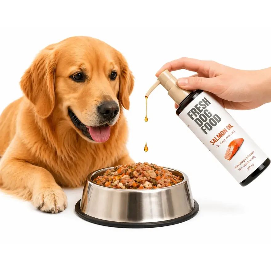 Харчова добавка Fresh Dog Food Salmon Oil Лососева олія для собак і котів 200 мл