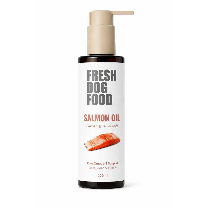 Харчова добавка Fresh Dog Food Salmon Oil Лососева олія для собак і котів 200 мл