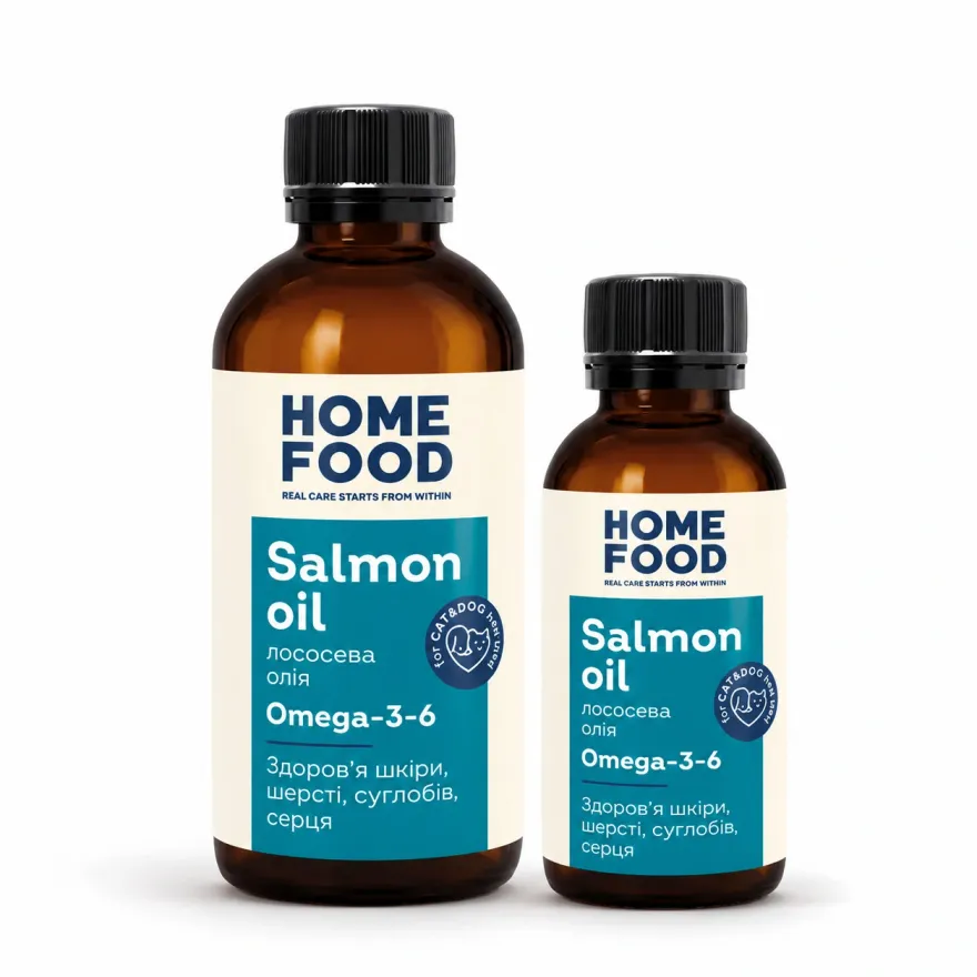 Харчова добавка Home Food Salmon Oil Олія лосося для собак і котів 200 мл