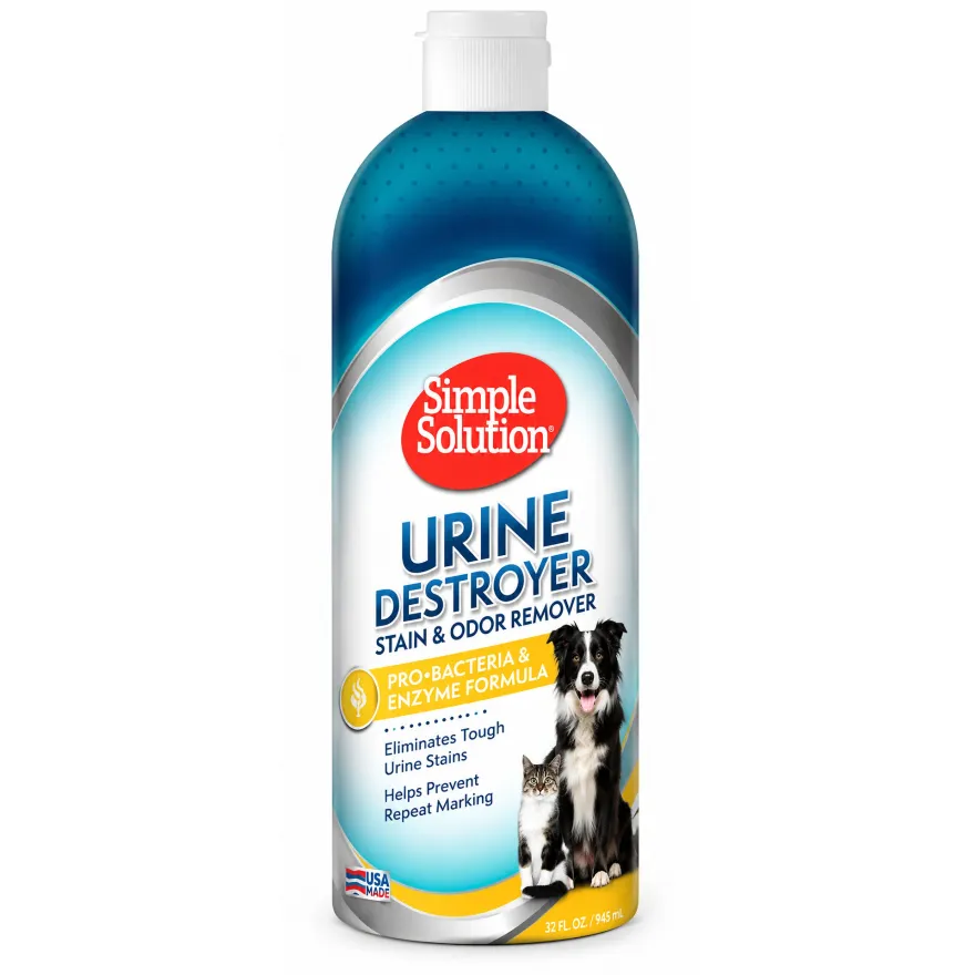 Засіб Simple Solution Urine Destroyer Stain and Odor Remover для нейтралізації запахів та видалення плям сечі тварин 945 мл