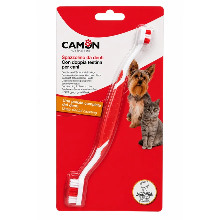 Зубна щітка Camon двостороння для собак