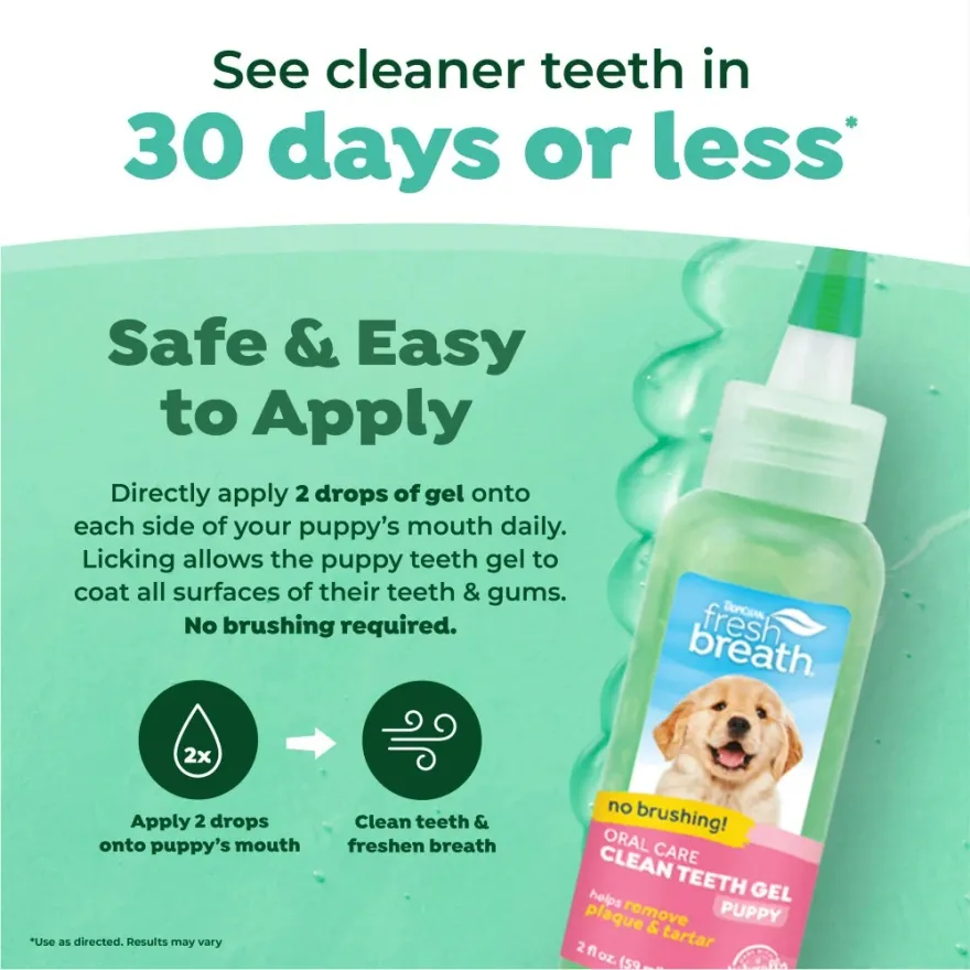 Зубний гель TropiClean "Свіжий подих" (No Brush) для догляду за ротовою порожниною цуценят 59 мл