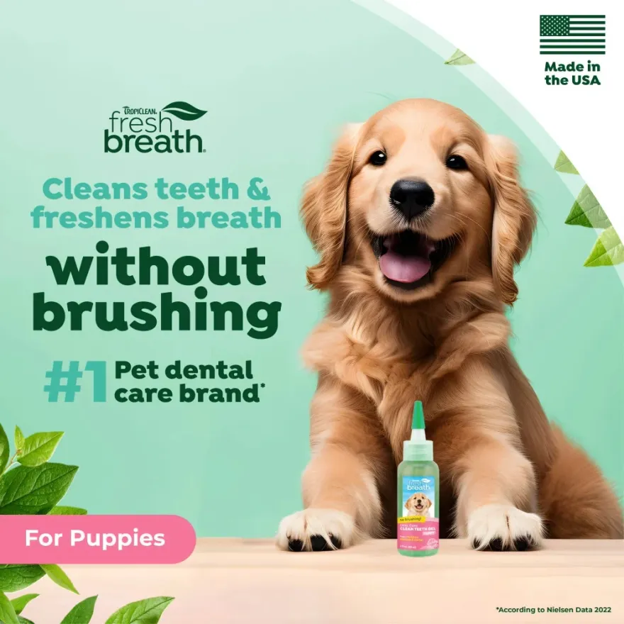 Зубний гель TropiClean "Свіжий подих" (No Brush) для догляду за ротовою порожниною цуценят 59 мл