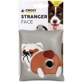 Брелок-диспенсер для пакетів Croci Strange Face Bulldo сумочка з пакетами для фекалій 15 шт сірий