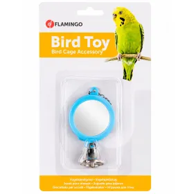 Іграшка для птахів Flamingo Mirror Round Bell Дзеркало кругле з дзвіночком 6 см