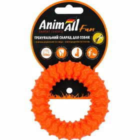 Іграшка для собак AnimAll Fun Кільце з шипами помаранчеве 9 см