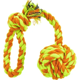 Іграшка для собак Trixie Playing Rope М'яч із канату на мотузці з ручкою жовтий/помаранчевий 5,5 см / 30 см