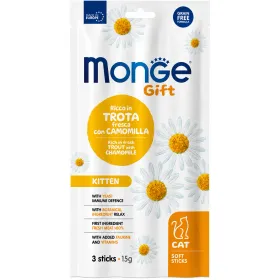 Ласощі для кошенят Monge Gift Cat Kitten Палички з фореллю та ромашкою 3 шт