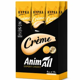 Ласощі для котів AnimAll Creme Кремовий мус з куркою 6*15 г