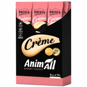 Ласощі для котів AnimAll Creme Кремовий мус з лососем 6*15 г