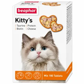 Ласощі для котів Beaphar Kitty's Mix з біотином, таурином, протеїном і сиром 180 табл. (126 г)