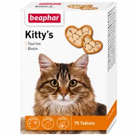 Ласощі для котів Beaphar Kitty's Taurin та Biotin з біотином і таурином 75 табл. (52,5 г)
