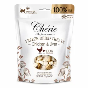 Ласощі для котів Cherie Cat Freeze-Dried Treats Chicken and Liver Сублімована курка та куряча печінка 30 г