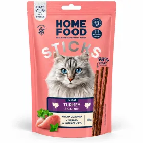 Ласощі для котів Home Food Соломка з м’яса індички з котячою м'ятою 40 г