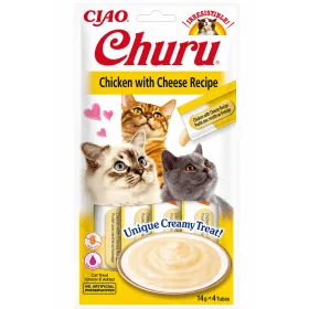 Ласощі для котів Inaba Churu Кремовий мус з куркою та сиром 4*14 г