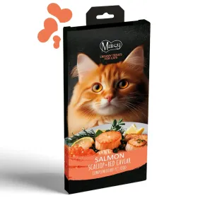 Ласощі для котів Mavsy Creamy Superfood Salmon with Scallop Кремовий мус з пюре філе лосося, морським гребінцем та червоною ікрою 5*15 г