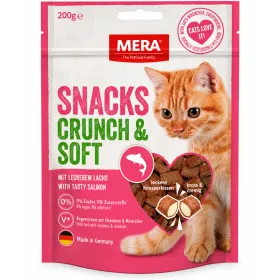 Ласощі для котів Mera Snacks Crunch & Soft Lachs Подушечки з лососем 200 гр